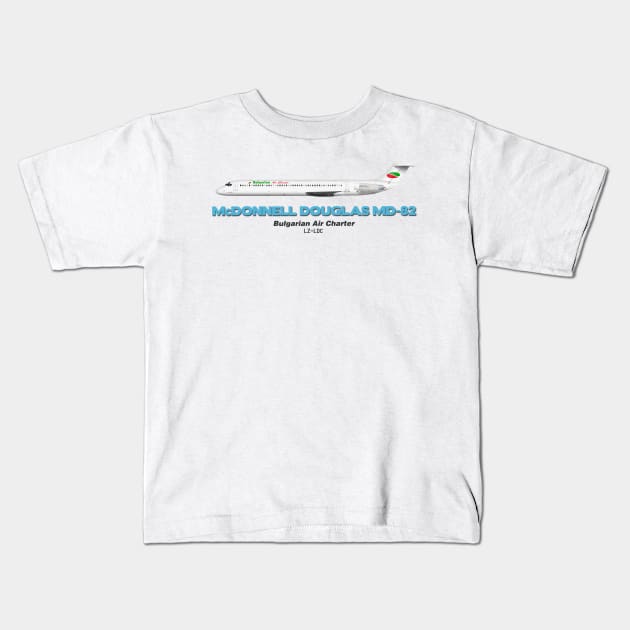 McDonnell Douglas MD-82 - Bulgarian Air Charter Kids T-Shirt by TheArtofFlying